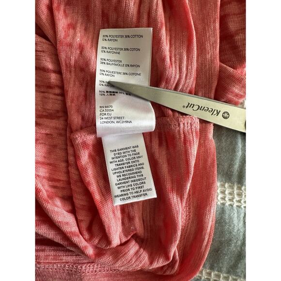 We the Free People Cowl Neck Coral Dolman Sleeve Space Dye Slub Top Small NWOT - Picture 5 of 5